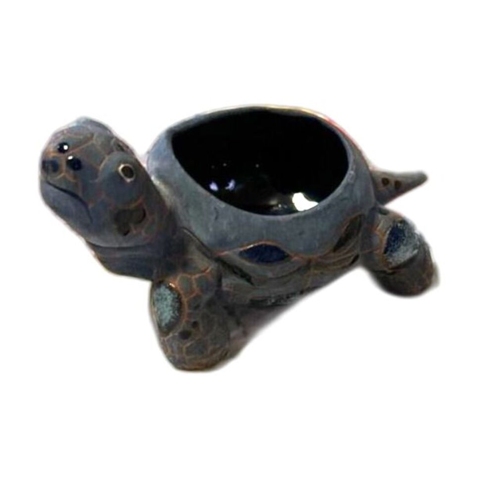 Small Ceramic Blue Turtle Succulents Planter Trinket Bowl